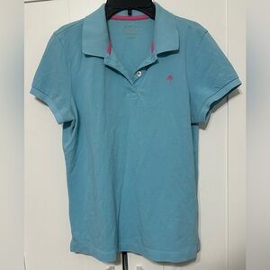 Lilly Pulitzer Aqua Top with Pink Trim